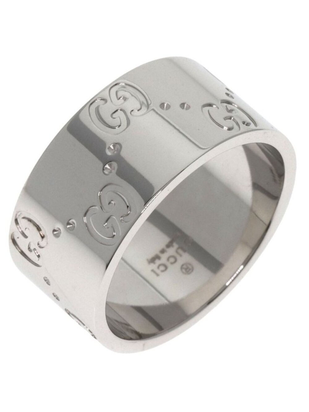 Gucci GG Icon Wide Ring 18K White Gold - Picture 2 of 8